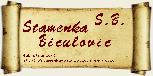 Stamenka Biculović vizit kartica